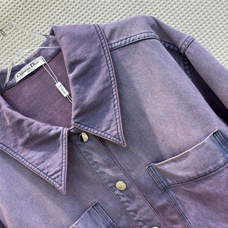 D10r stylish pink and purple denim shirt