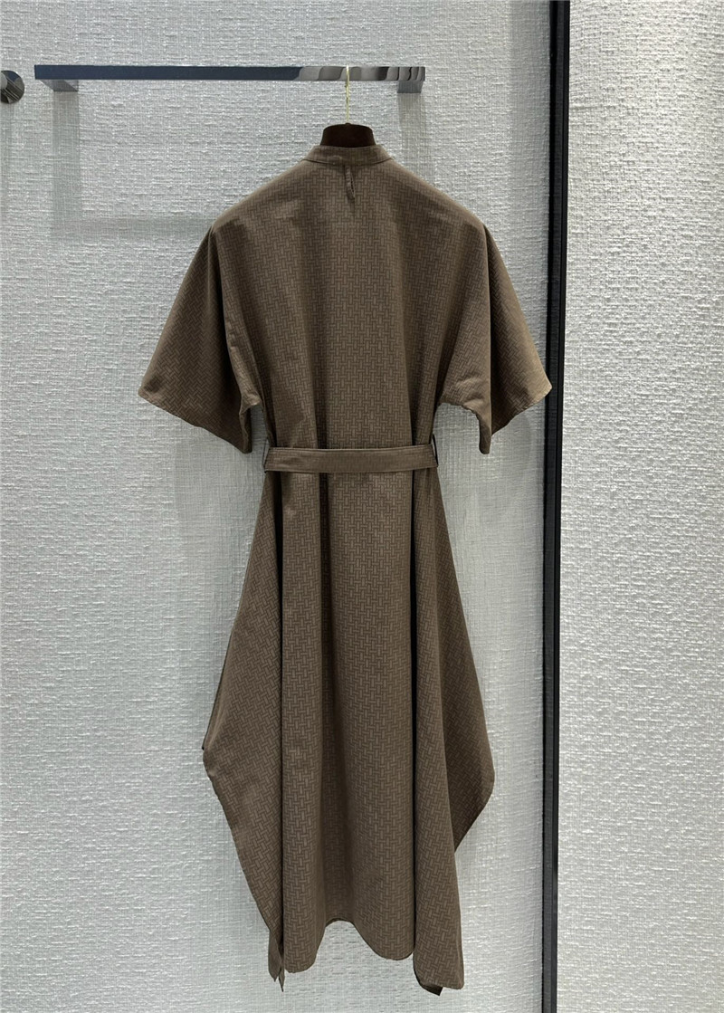 H**me5 h dark pattern jacquard small stand collar dress