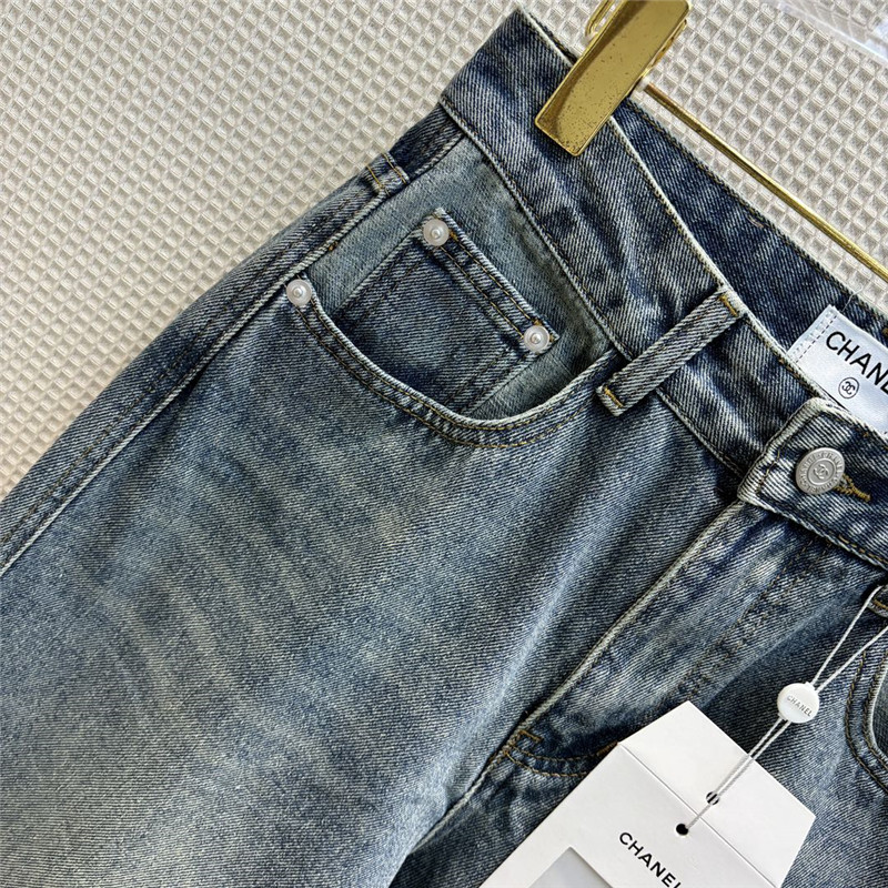 Ch**el embroidered back pocket jeans