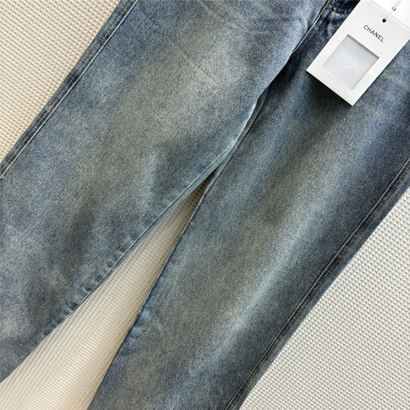 Ch**el embroidered back pocket jeans