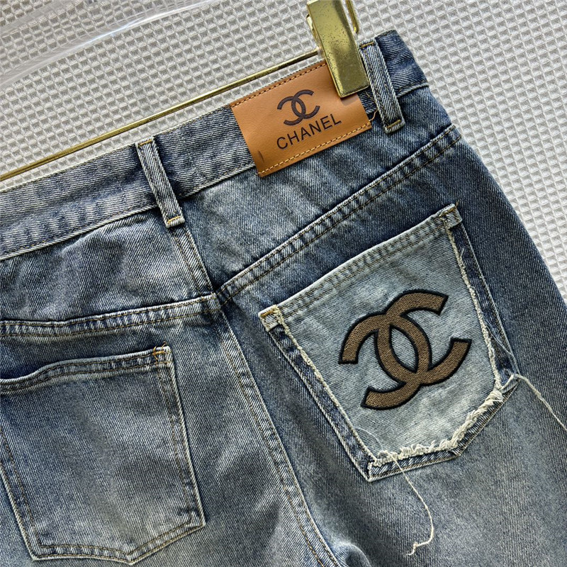 Ch**el embroidered back pocket jeans