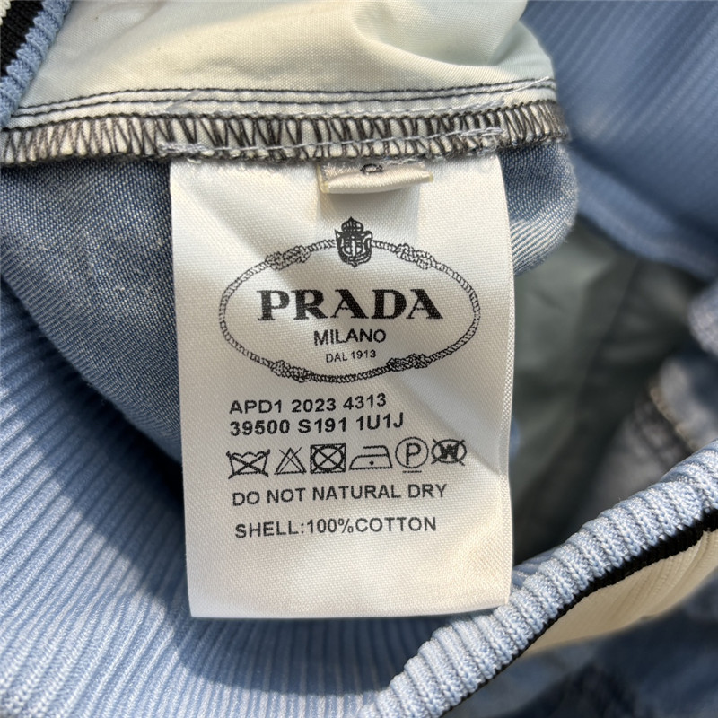 Pra*a new contrast color drawstring elastic waist tencel jeans