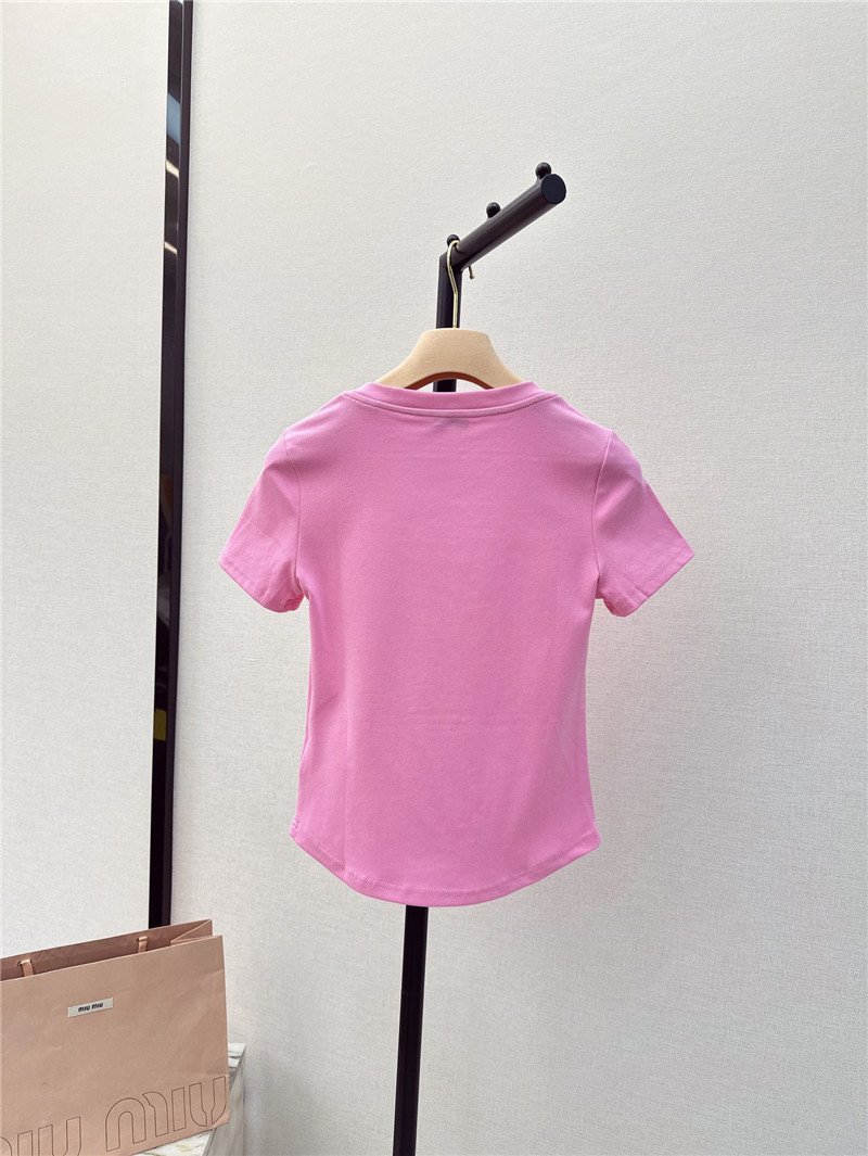 M1um1u slim fit u-neck t-shirt