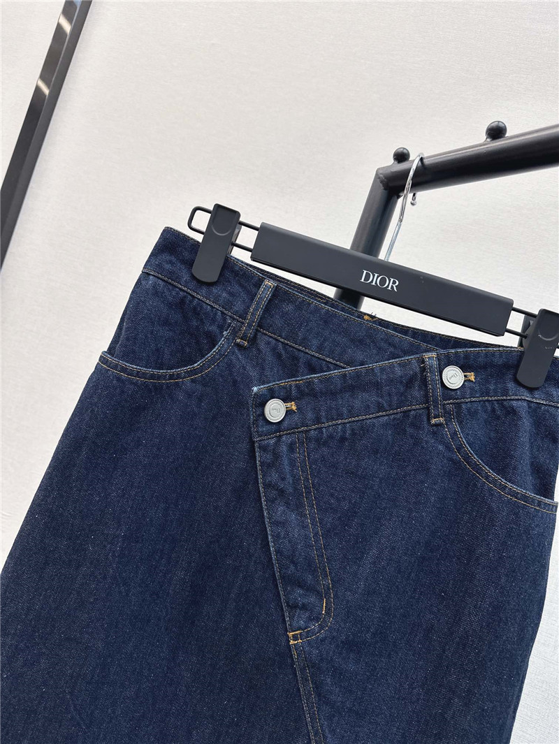 D10r new irregular piece cut denim skirt with slit design