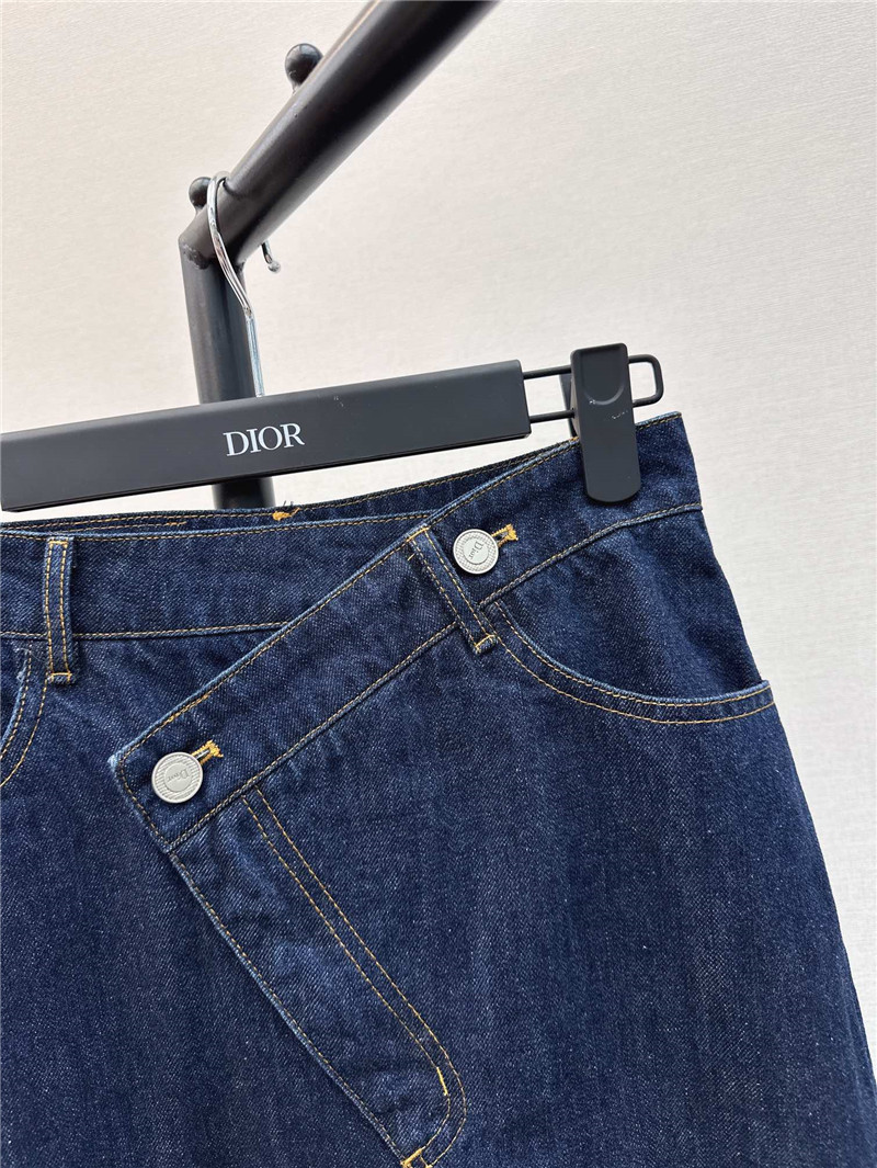 D10r new irregular piece cut denim skirt with slit design