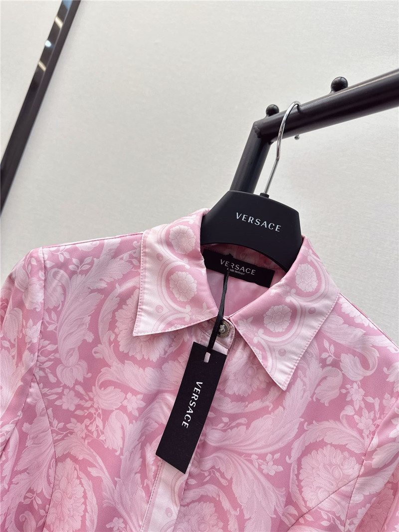 Versace color positioned printed twill dress