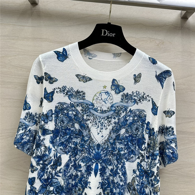 D10r printed knitted short-sleeved top