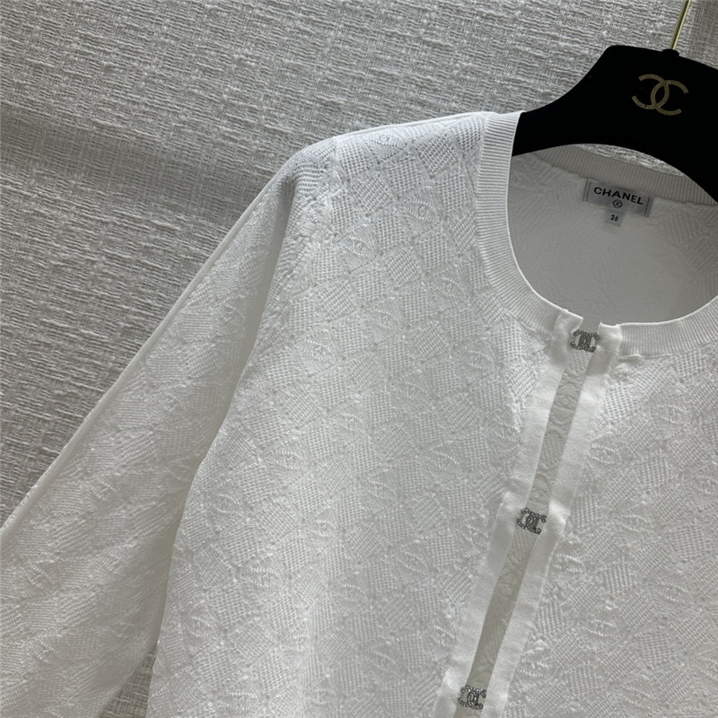 Ch**el logo jacquard thin knitted cardigan