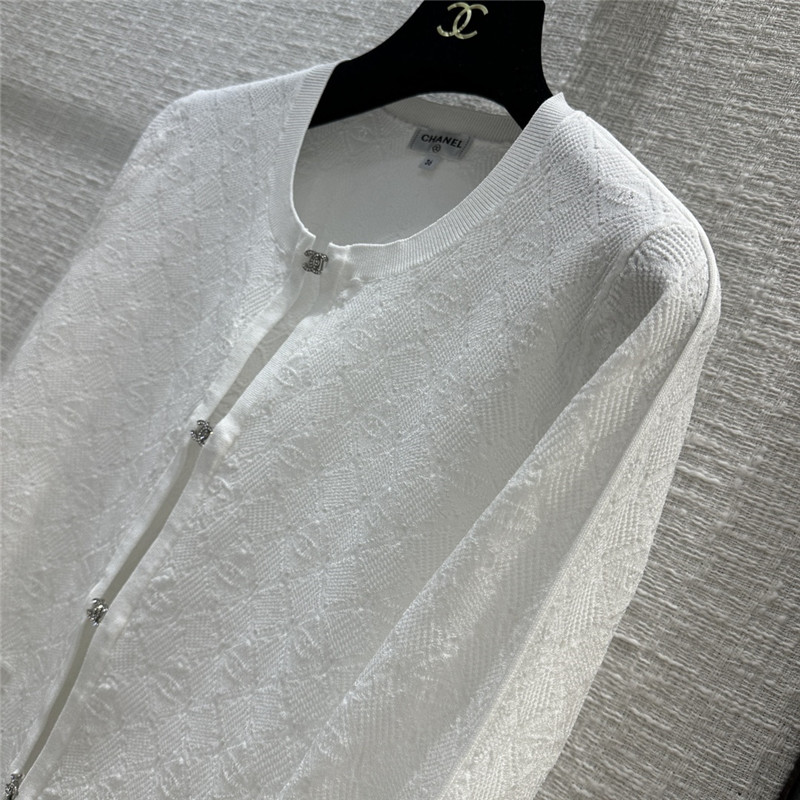 Ch**el logo jacquard thin knitted cardigan
