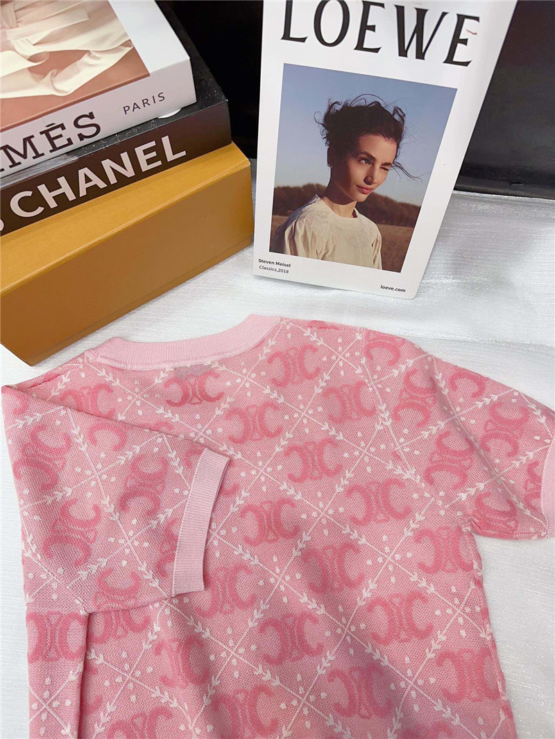 Ce1i*e round neck short sleeve knitted top