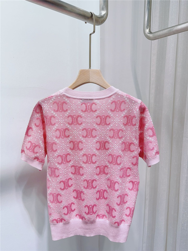 Ce1i*e round neck short sleeve knitted top
