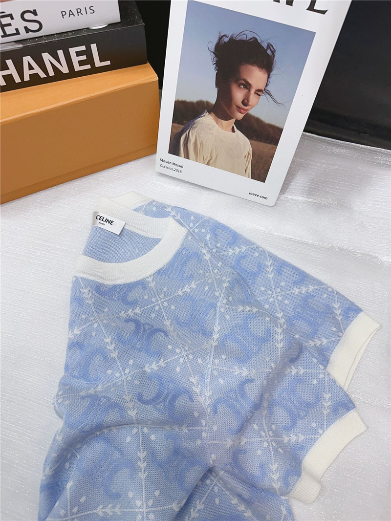Ce1i*e round neck short sleeve knitted top