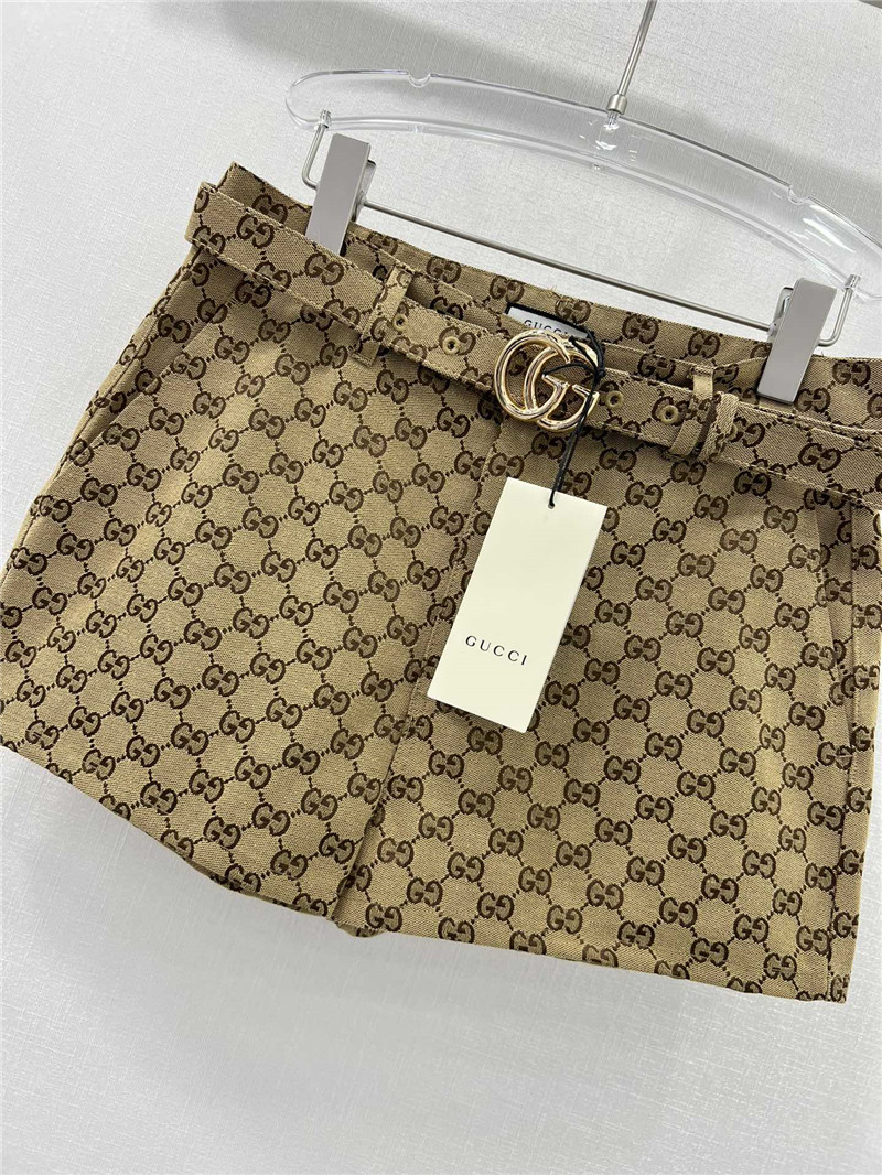 Gvc*1 double g jacquard belt shorts