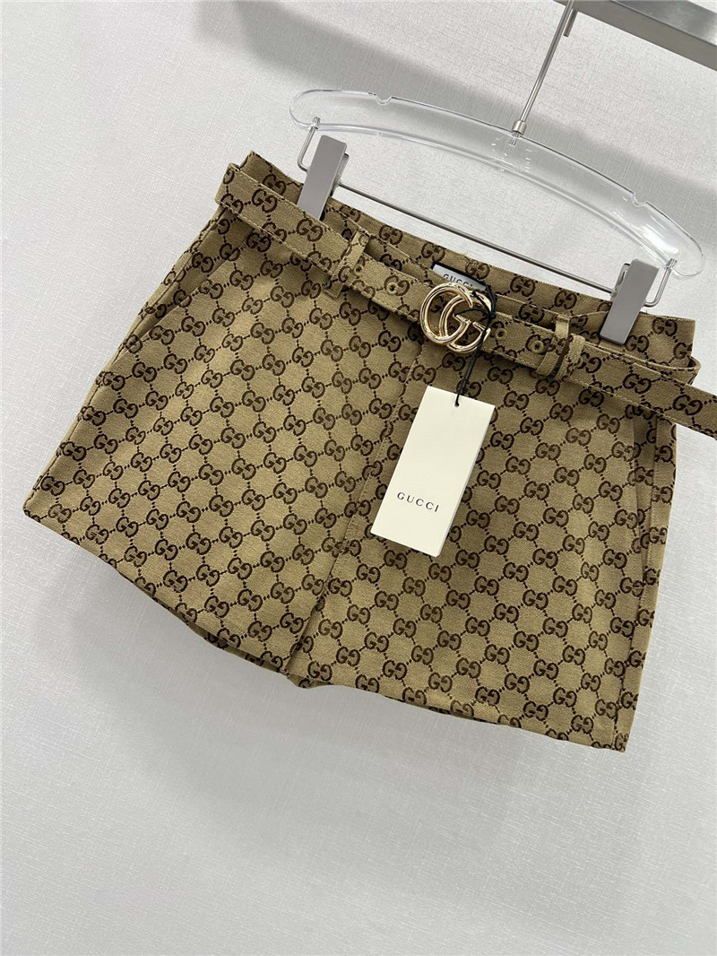 Gvc*1 double g jacquard belt shorts
