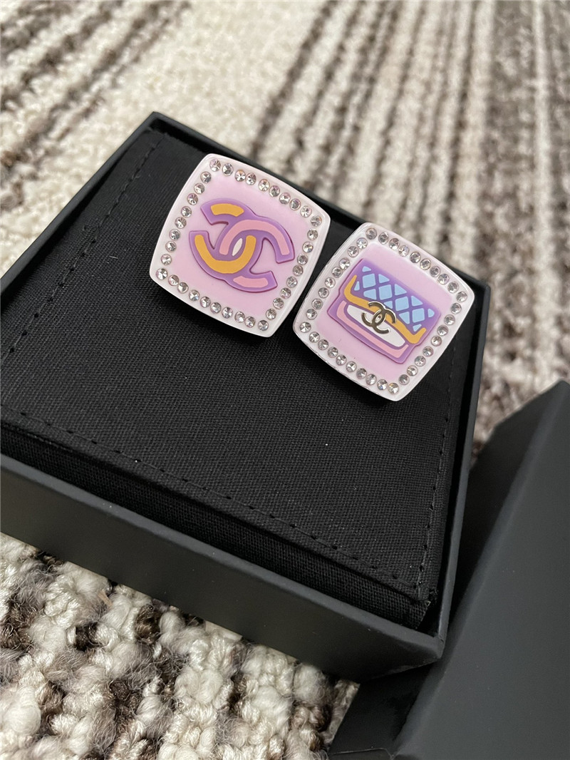 Ch**el acrylic pink earrings