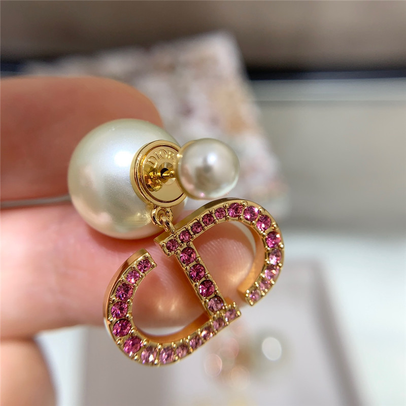 d10r full D1am0nd cd gradient pink D1am0nd earrings