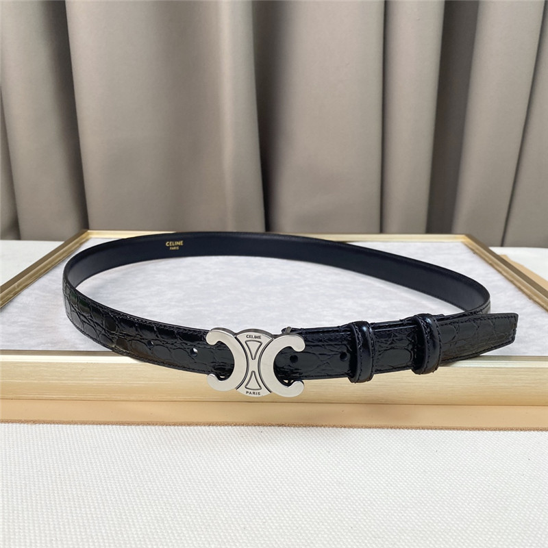 Ce1i*e crocodile pattern cowhide mid-waist belt