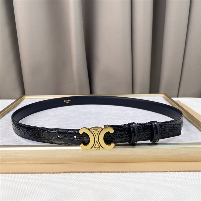 Ce1i*e crocodile pattern cowhide mid-waist belt