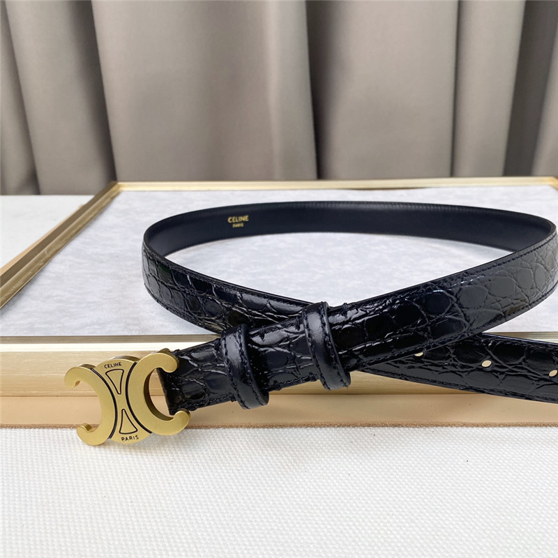 Ce1i*e crocodile pattern cowhide mid-waist belt