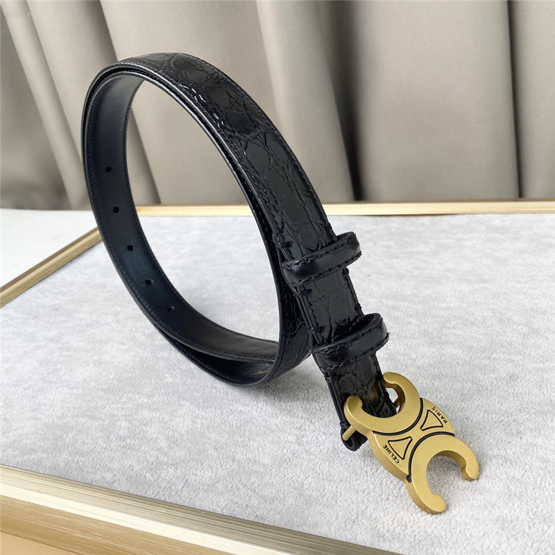 Ce1i*e crocodile pattern cowhide mid-waist belt
