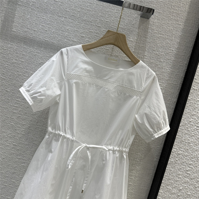 Chloé White Boat-Neck Flared Dress