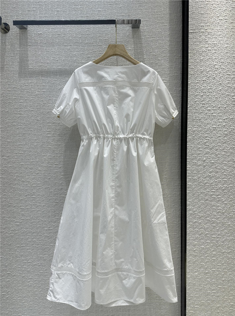Chloé White Boat-Neck Flared Dress