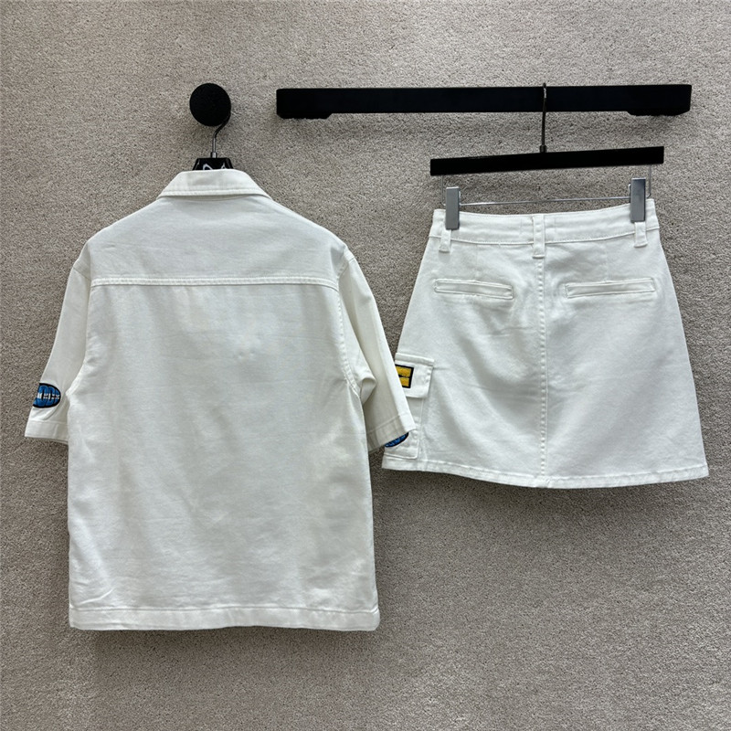 Gvc*1 colorful letter patch denim suit replica clothing