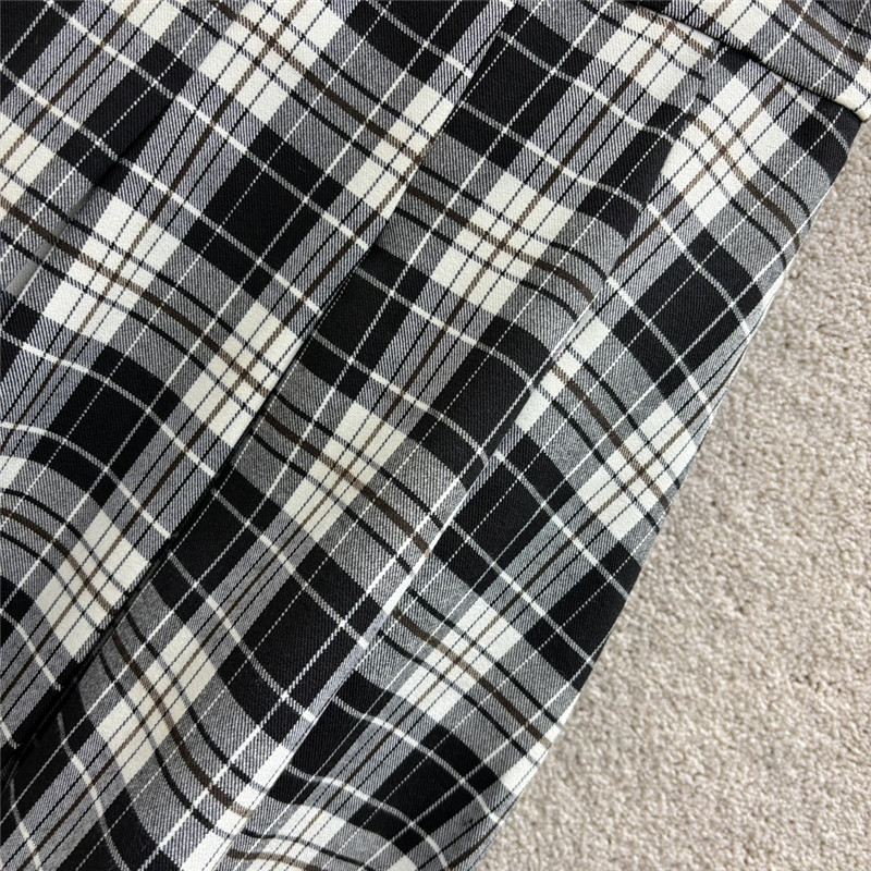 D10r high waist plaid pleated skirt cheap replica designer clothes