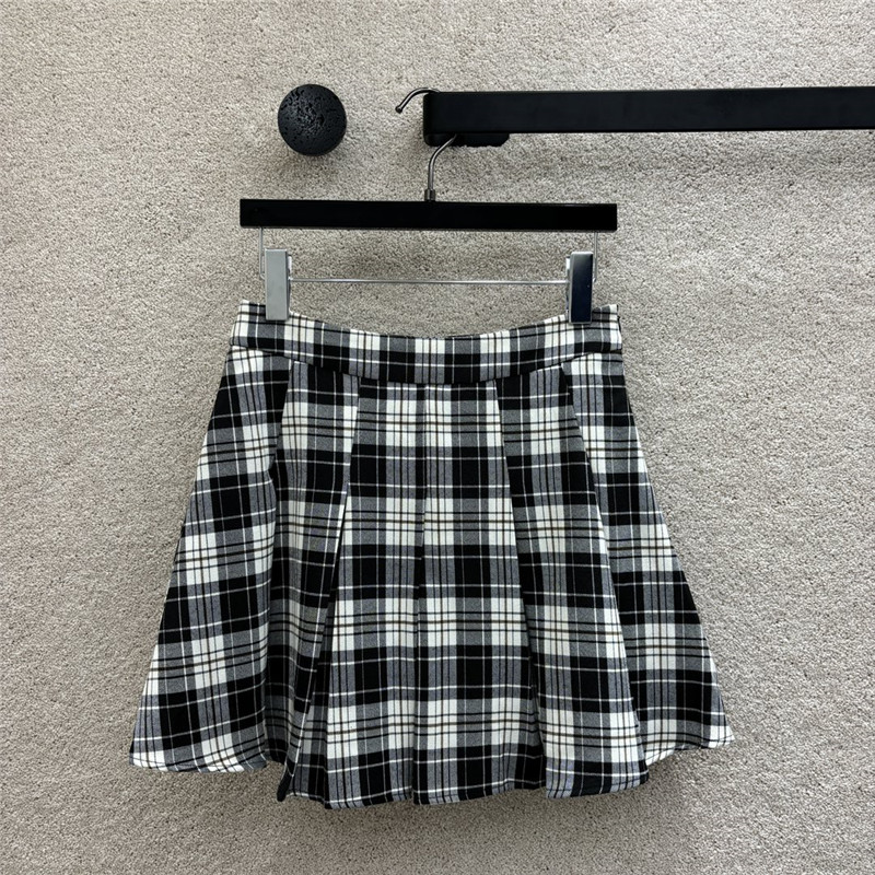 D10r high waist plaid pleated skirt cheap replica designer clothes