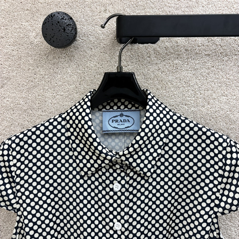Pra*a logo belt polka dot dress replica d&g clothing