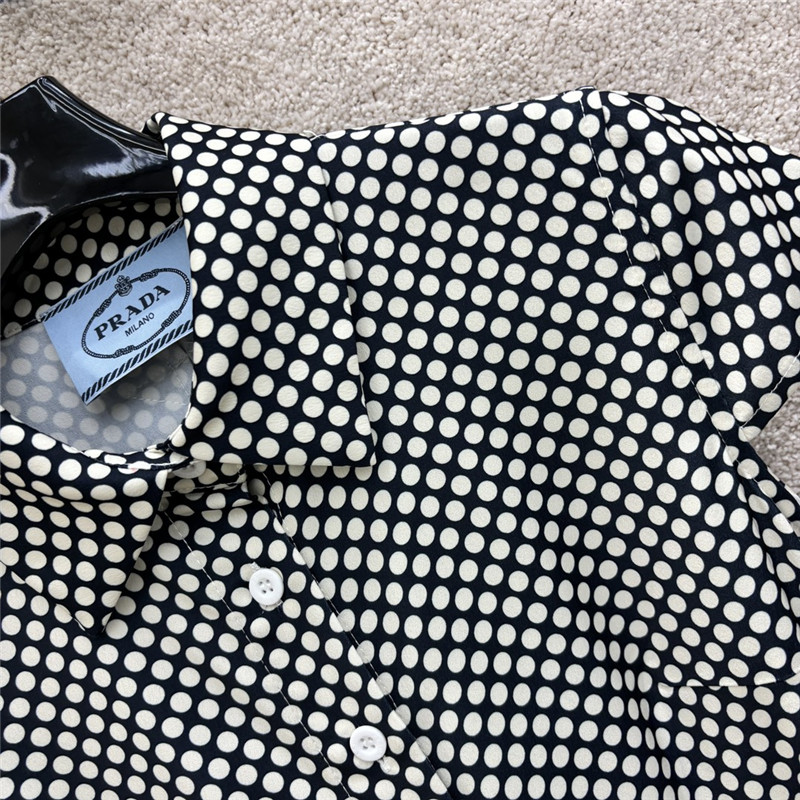 Pra*a logo belt polka dot dress replica d&g clothing