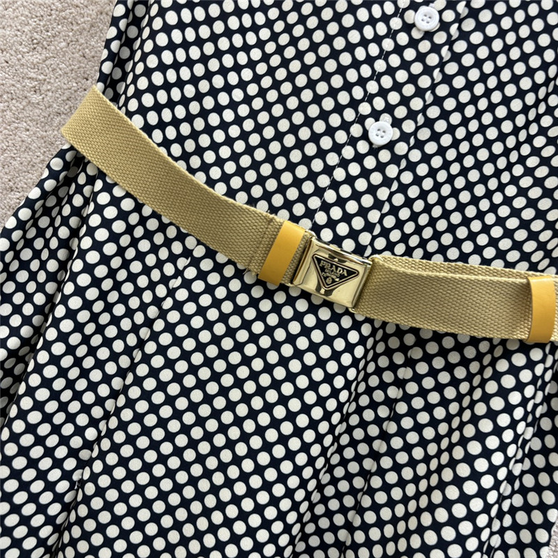 Pra*a logo belt polka dot dress replica d&g clothing