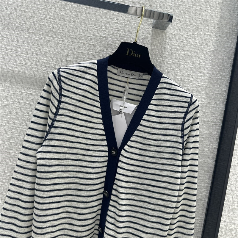D10r strip linen knitted cardigan