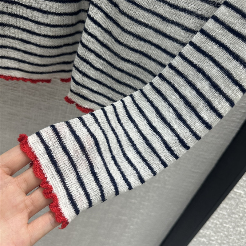 D10r strip linen knitted cardigan