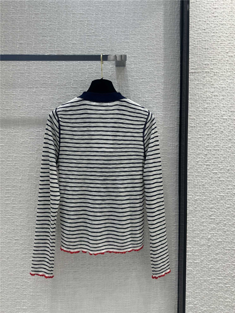 D10r strip linen knitted cardigan