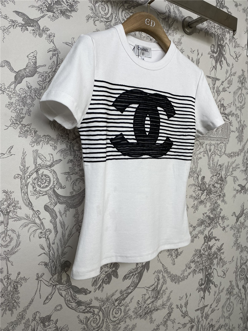 Ch**el new double c t-shirt replica designer clothes