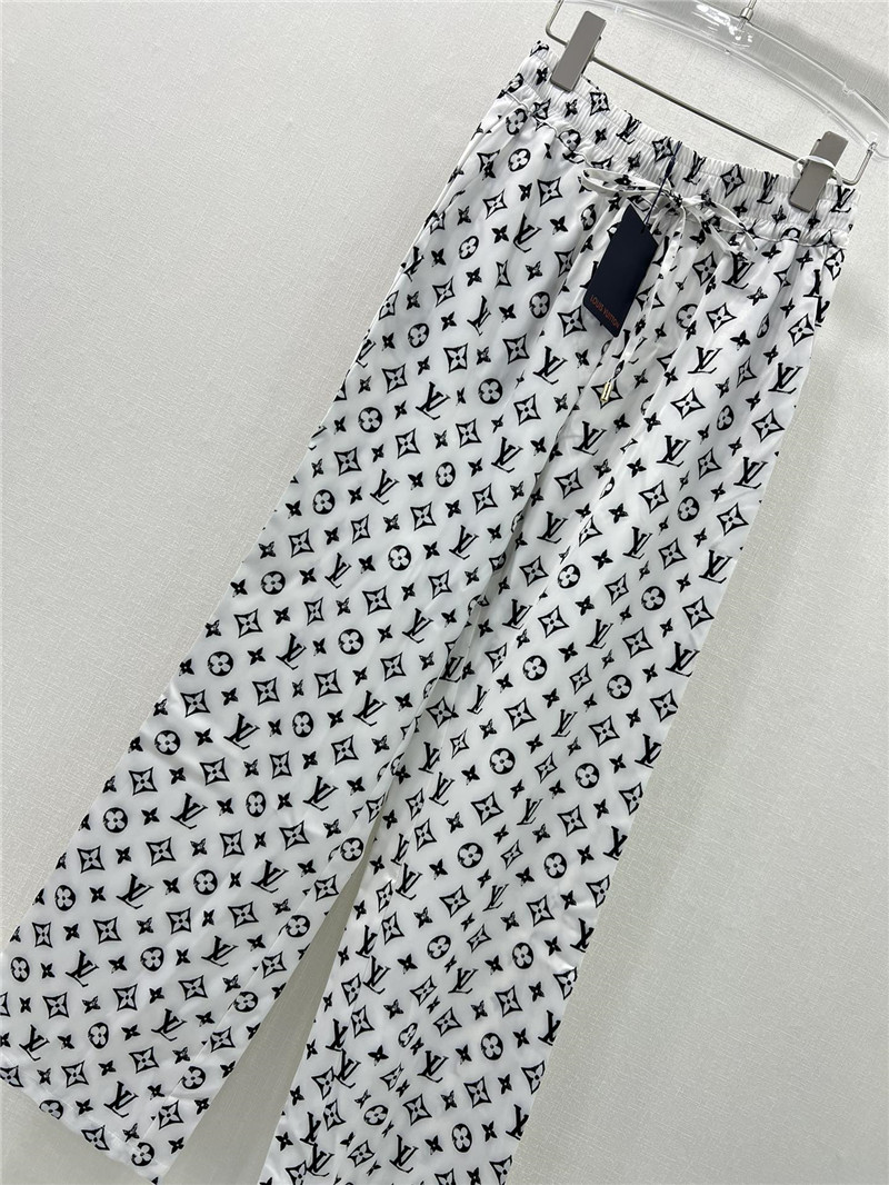 l0vis Vvtt0n lv high waist elastic wide leg pants replica clothes