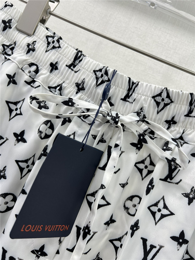 l0vis Vvtt0n lv high waist elastic wide leg pants replica clothes
