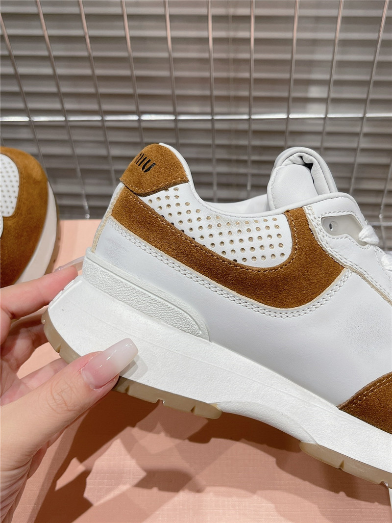 Miu Miu Brown Platform Sneakers