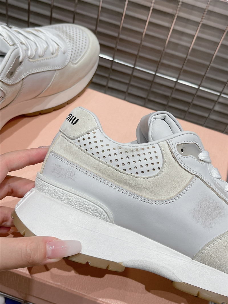 Miu Miu Women’s Mesh Platform Low Top Sneakers