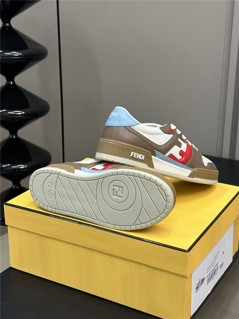 F**di match panelled leather sneakers