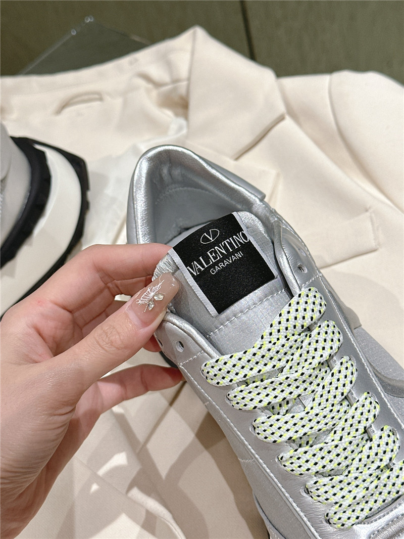 Va1e*ntin0 women’s silver sneakers