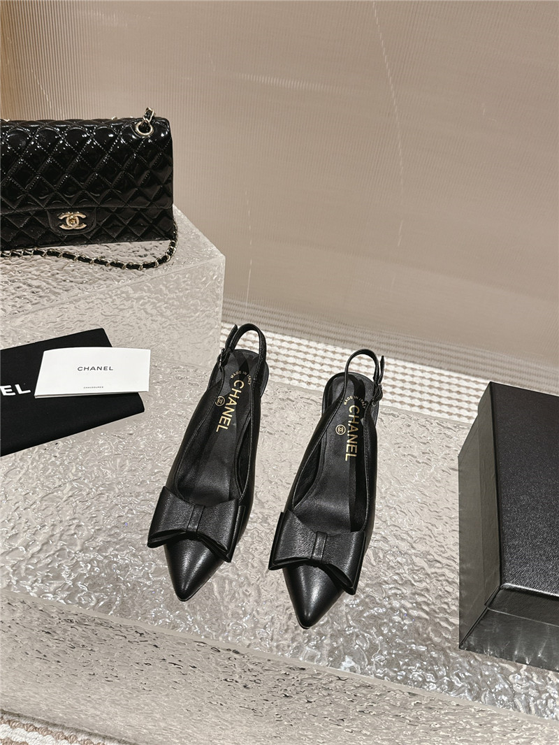Ch**el bow high heel leather shoes best replica shoes website