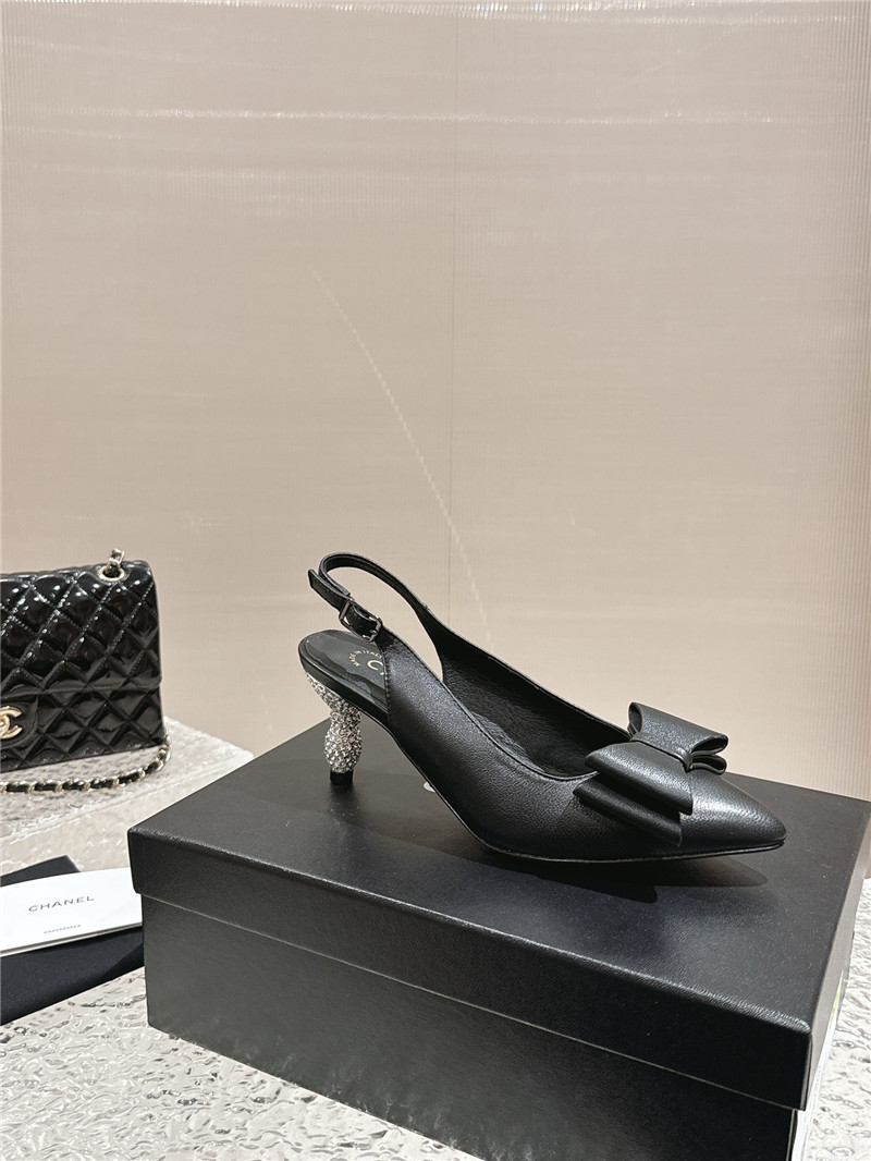 Ch**el bow high heel leather shoes best replica shoes website