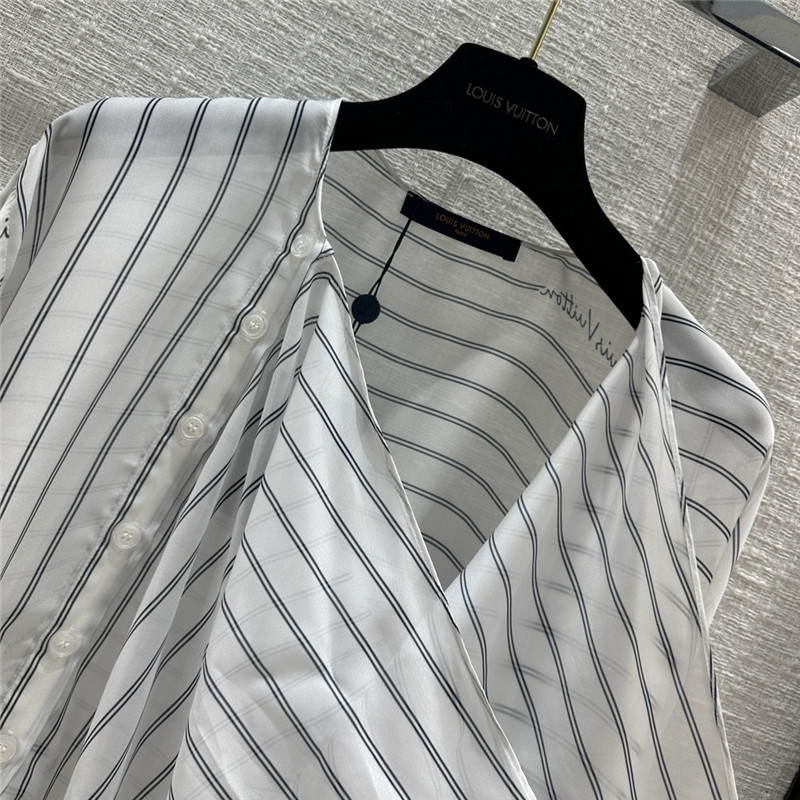 l0vis Vvtt0n lv ribbon scarf printed striped shirt replica clothing