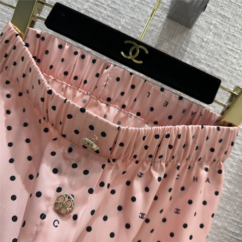 Ch**el pink polka dot logo print suit replicas clothes