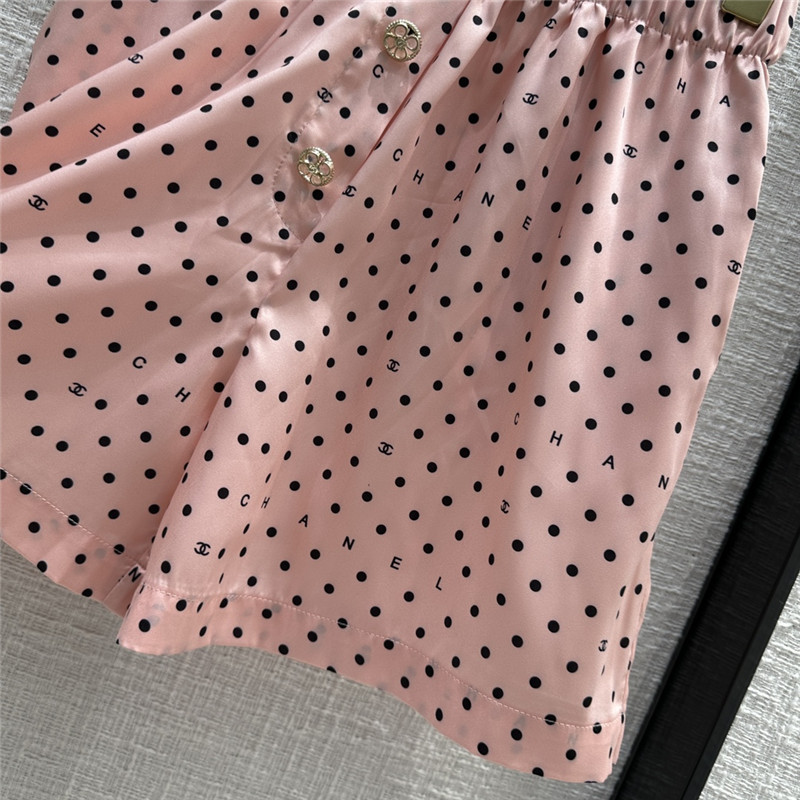 Ch**el pink polka dot logo print suit replicas clothes