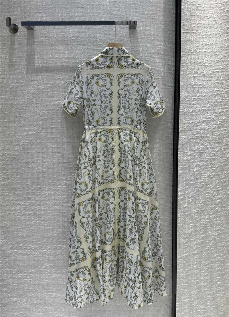 tory burch rabbit vine print silk cotton dress replica clothes