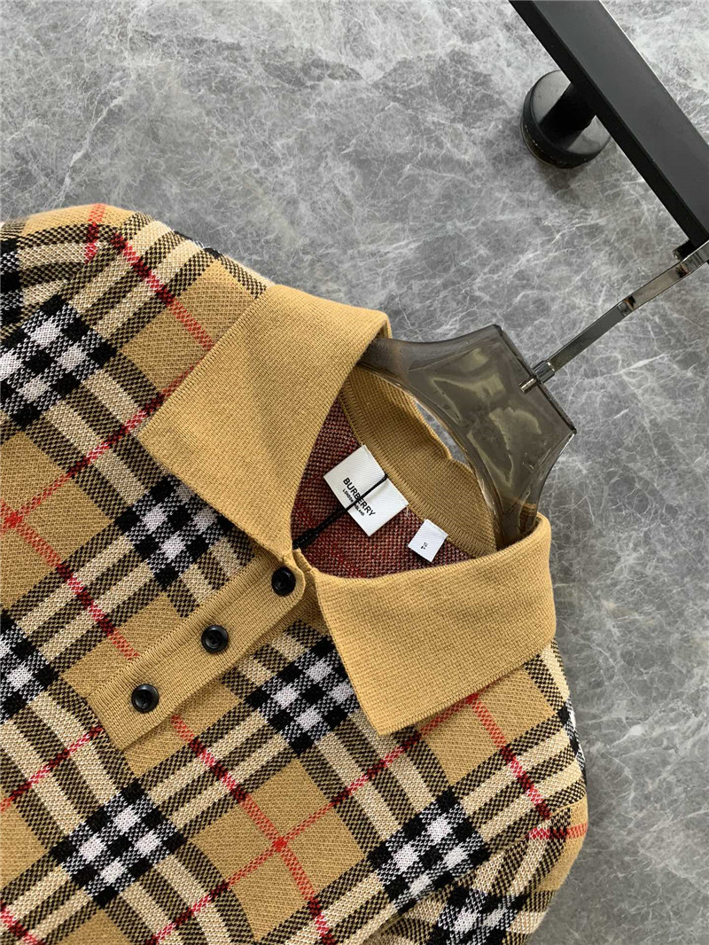 Bv*b*rry checked wool knit polo shirt replica clothing sites