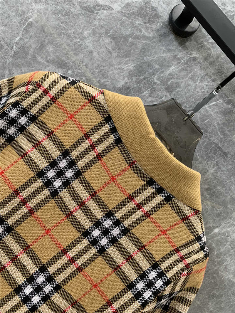 Bv*b*rry checked wool knit polo shirt replica clothing sites